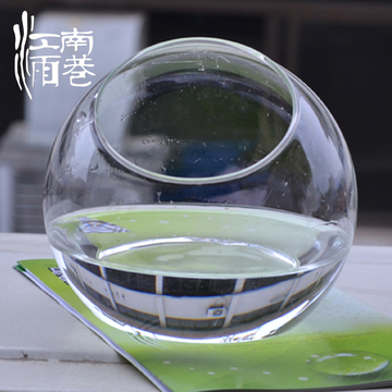 创意礼品DIY苔藓微景观专用玻璃瓶 高硼硅材质 圆形斜口造景鱼缸