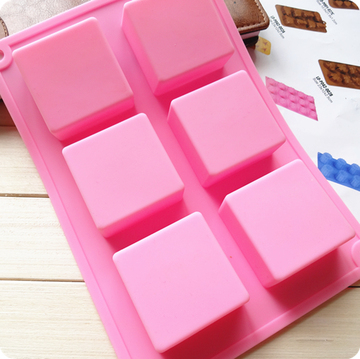 硅胶蛋糕模具 手工皂模具 正方形皂模方砖 5*5*2.5CM 小圆角边形