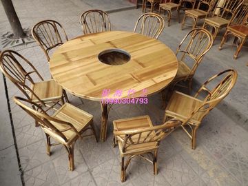 厂价直销竹椅子 竹制品火锅桌 餐厅桌 餐桌餐椅 竹家具组合