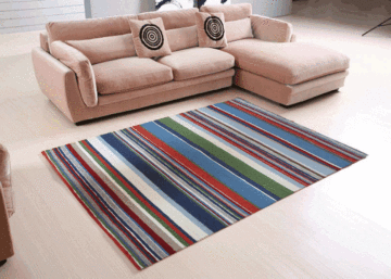 韩式现代 梦幻七彩条纹厚地毯 卧室 客厅 茶几 沙发 地毯
