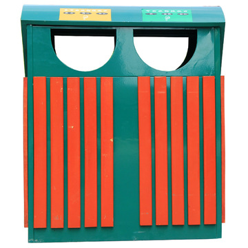 户外垃圾桶果皮箱 钢木垃圾桶 分类垃圾箱室外市政环卫垃圾桶R450