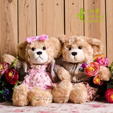 泰迪熊玩偶公仔 可爱布娃娃毛绒玩具熊 小号生日礼物女抱抱熊情侣