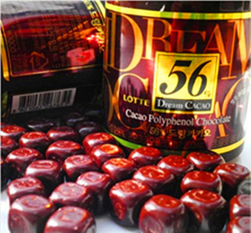 韩国乐天巧克力56%可可脂纯黑巧克力 无糖 纯黑 巧克力 黑罐装96g