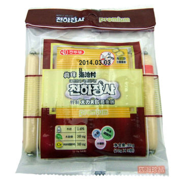韩国进口海地村特制鳕鱼肠90g 宝宝零食真珠大力士奶酪+EPA+DHA