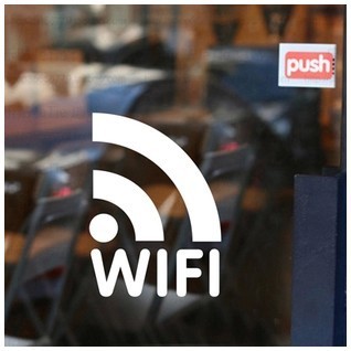 免费WIFI无线开放标志墙贴牌橱窗店铺玻璃贴纸咖啡馆酒吧餐厅装饰