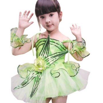 六一儿童小学生幼儿园表演舞蹈裙演出服装现代舞可爱树叶爆款便宜