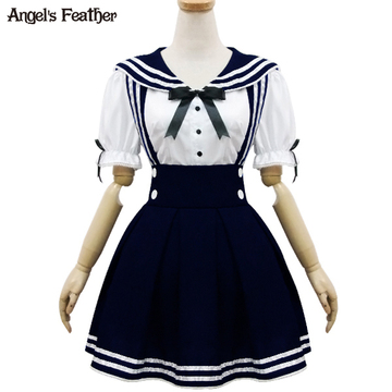 【Angel's Feather】日本meta海军日常系lolita背带水手服套装