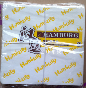 包邮一次性汉堡纸600张 时尚咖啡黄汉堡包装纸淋膜鸡肉卷纸防油纸