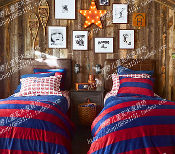 欧式儿童床青少年美式乡村风格卧室家具男孩套房家具软包1.2米床