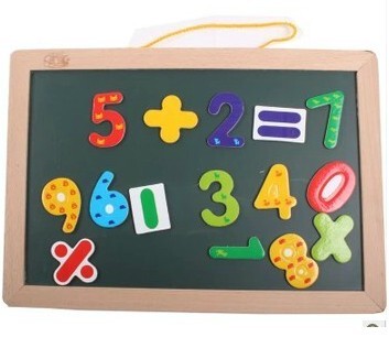 双面磁性小黑板教学挂式黑板画板白板 带数字儿童早教认知玩具