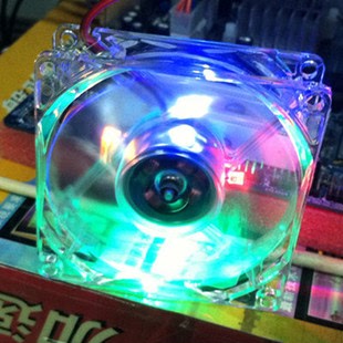 8cm机箱风扇 静音 LED蓝光 炫彩 12厘米电脑机箱 散热风扇 送螺丝