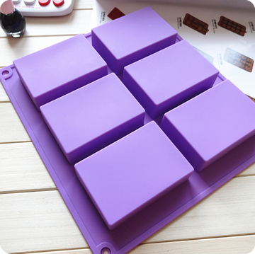 硅胶模具6连8x5.5x2.5cm方砖手工皂/长方形香皂模/肥皂模/蛋糕