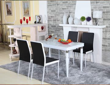 钢化玻璃餐桌椅组合 小户型餐桌 烤漆餐桌 简约餐桌饭桌