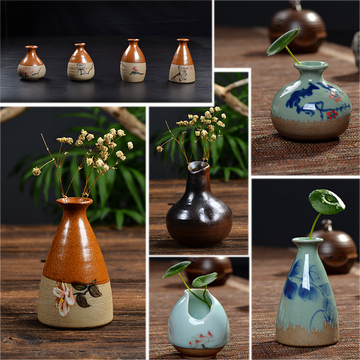 粗陶迷你花器 手工创意结婚礼品陶瓷花瓶 个性时尚小花器水培花插