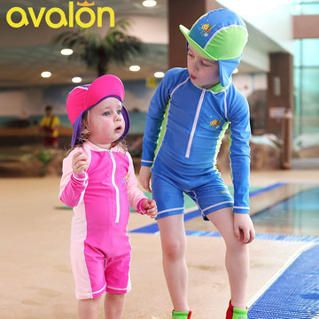 AVALON韩国儿童泳衣连体速干防晒男女孩可爱宝宝大小童度假游泳衣