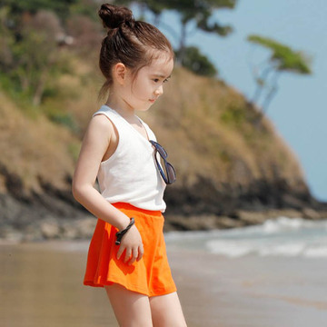 2015夏装新款韩国童装男女儿童纯棉背心中大童宝宝无袖吊带衫T恤