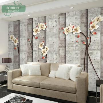 大型壁画墙纸3d立体欧式田园客厅沙发卧室电视背景墙玫瑰花朵花卉