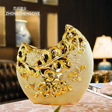 创意陶瓷花瓶现代时尚工艺品家居装饰品摆件欧式摆设客厅餐桌花器