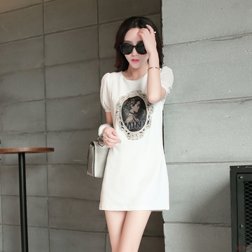 欧美风格2015韩版夏新款纯色百搭修身超范儿中长款T恤女连衣裙潮