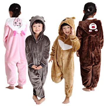 秋款男女童装美羊羊小兔子卡通动物连体睡衣儿童可爱舒适家居服