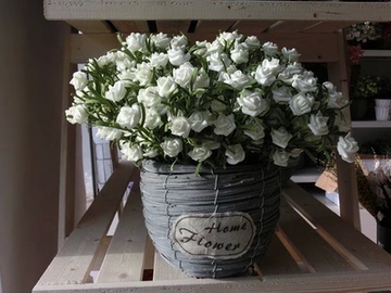 法式欧式美式乡村复古玫瑰9头蔷薇落地客厅仿真花假花装饰花批发