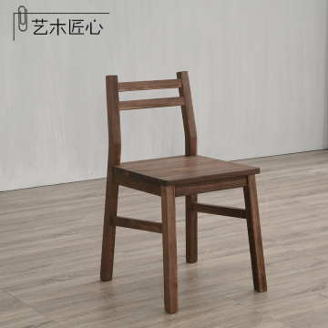 原木实木家具纯黑胡桃木实木餐椅办公椅北欧日式风格简约个性文艺