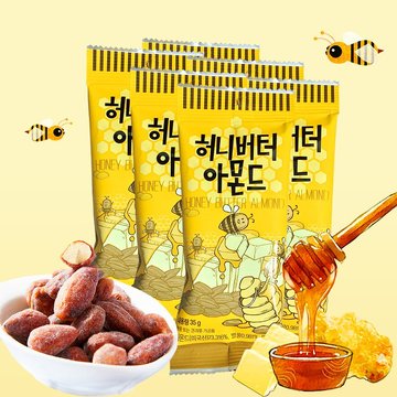汤姆农场gillim蜂蜜黄油扁桃仁巴坦杏仁韩国进口零食坚果10袋