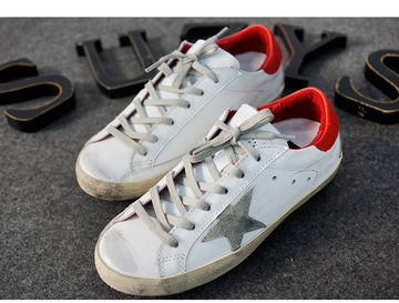 Golden Goose2015新款韩版板鞋牛皮星星撞色系带做旧运动男鞋女鞋