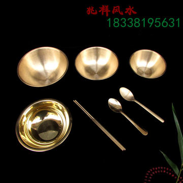 三件套纯铜碗筷子勺子家居餐具用品厂家直销补充铜元素防止白癜风