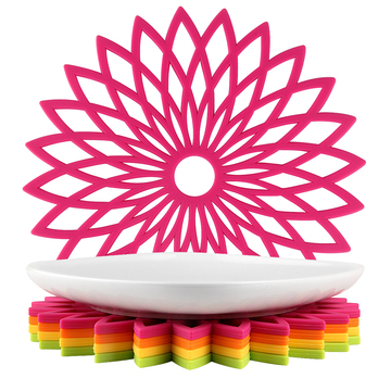 多样几何花形硅胶隔热垫锅垫盘垫 餐垫 欧式创意餐桌垫 装饰防滑
