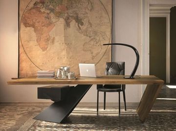 美式loft实木铁艺餐桌北欧书桌老板桌办公桌工作桌会议桌长电脑桌