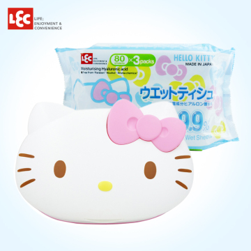 日本LEC HelloKitty 99.9%纯水柔薄婴儿湿巾量贩装320抽