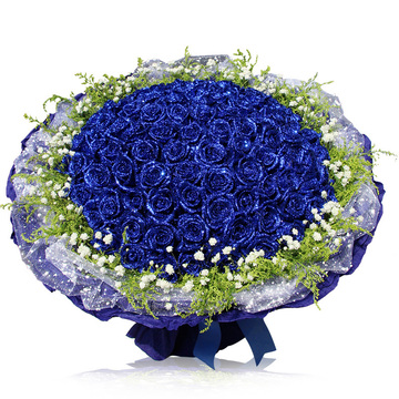 那些花儿【送花】99朵蓝色妖姬玫瑰花束鲜花速递同城花店北京