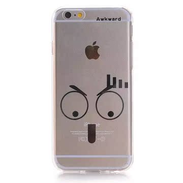 iphone6透明手机壳苹果6plus表情保护套电镀高透硅胶软外壳情侣款