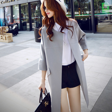 妙装女装2015秋冬季新款韩版女式风衣女士中长款大衣外套