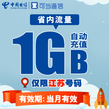 江苏电信省内流量充值卡 1GB本地流量包叠加手机卡上网加油包fs