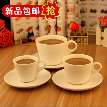 意式陶瓷浓缩咖啡杯碟套装 欧式简约创意陶瓷白色咖啡杯子批发