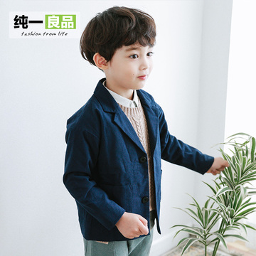 男童纯棉小西装韩国童装2016秋装新款儿童短款西服外套中小童外衣
