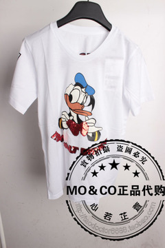 MO&Co.个性T恤 夏 2015新款卡通亮片印花短袖女装MA152TST36 moco