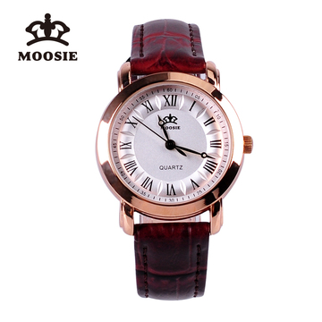慕兹(MOOSIE)手表女士腕表系列经典复古石英女表晶钻大表盘2087L