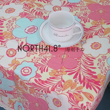 新款《花语》系列之盛夏亚麻手工布艺餐桌布茶几布盖布