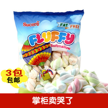 进口棉花糖 菲律宾Sucere牌彩色软糖 儿童零食品 喜糖扭纹型250g