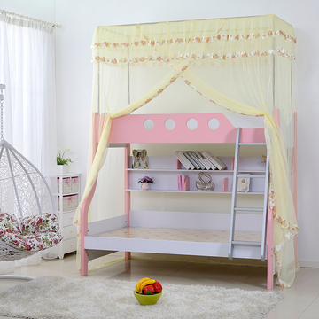 订做儿童 定做双层床 子母床蚊帐 上下铺高低床连体一体式落地