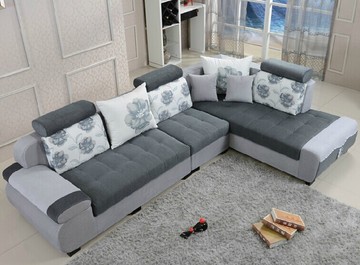 时尚可拆洗布艺沙发 组合 现代简约小户型客厅转角沙发家具 布沙
