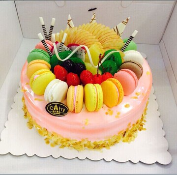 马卡龙蛋糕创意多种苏州园区送 水果生日创意预订 漂亮吴江昆山
