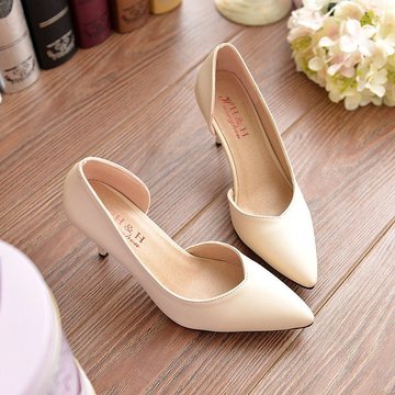 韩版尖头高跟鞋细跟性感欧美时尚简洁优雅OL单鞋黑白色春夏季女鞋