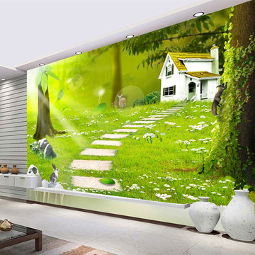 绿光森林简约风景北欧风格装饰画现代客厅卧室餐厅挂画走廊背景墙