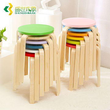 小凳子实木圆凳 非塑料矮凳彩色简约时尚餐凳创意家庭休闲凳特价