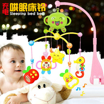 新生婴儿玩具0-1岁摇铃 小蜜蜂床铃 音乐旋转宝宝床头铃床挂风铃