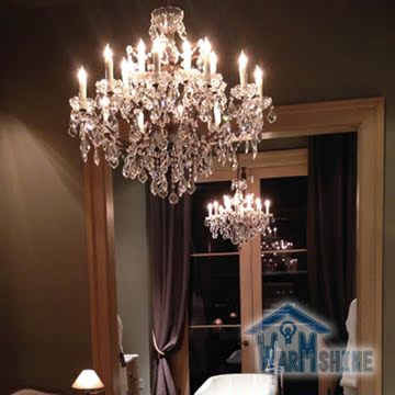 美式复古铁艺创意奢华吊灯欧式别墅客厅餐厅卧室服装店水晶灯具